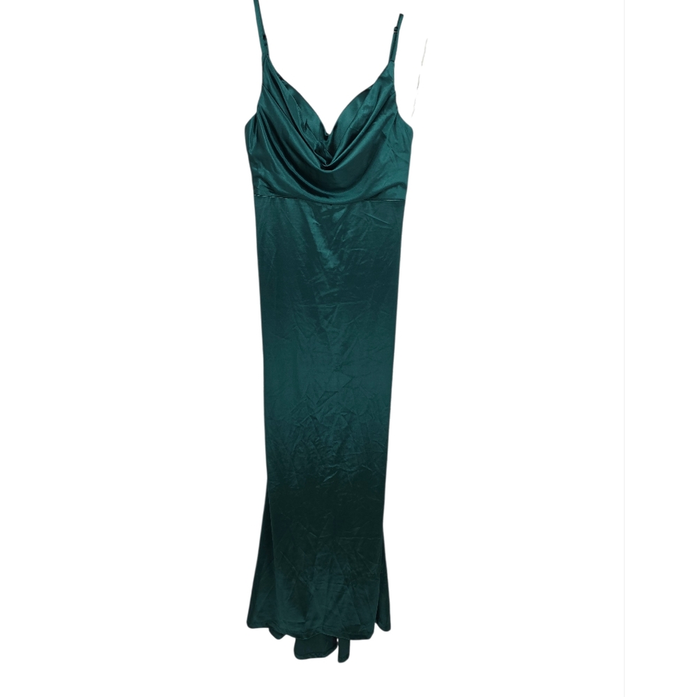 New Hello Molly Green Satin‎ Dress 6